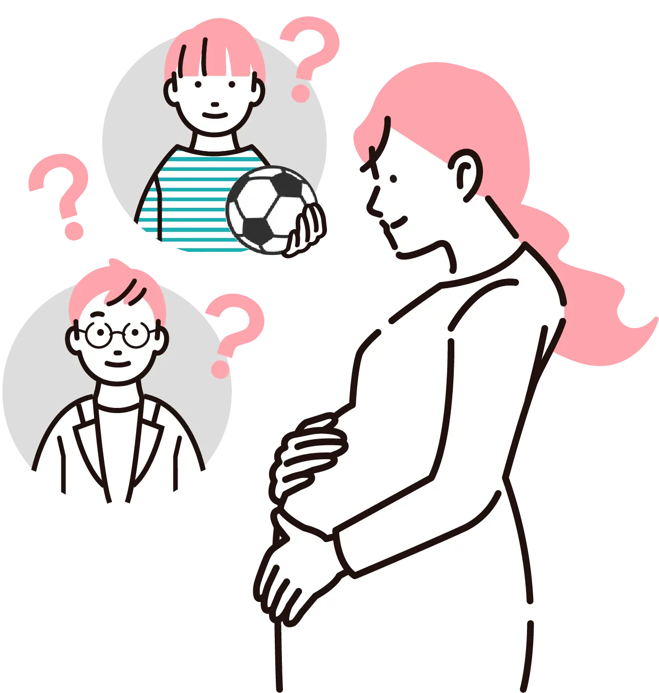 お腹をなでる妊婦のイラスト