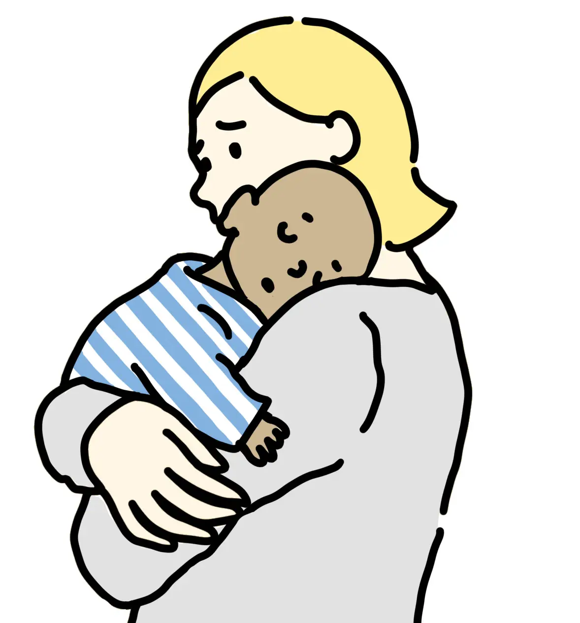 Mother holding a child born through In Vitro Fertilization (IVF)